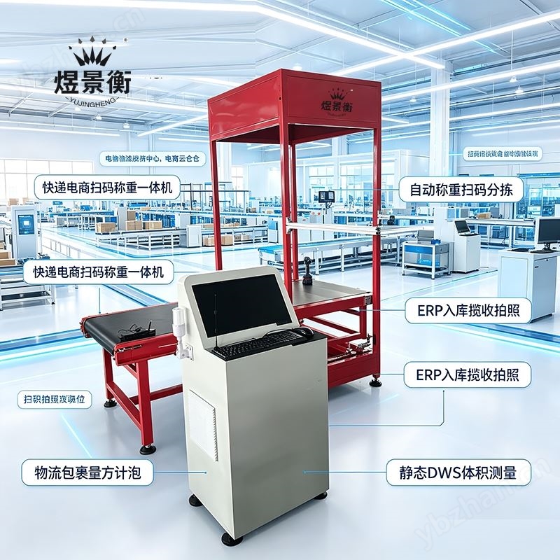云倉倉儲物流小件包裹自動掃碼稱重機